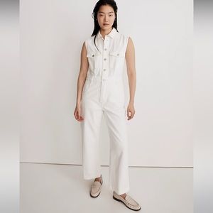 Sleeveless white denim Jumpsuit from Madewell